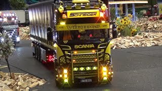 STUNING RC SCANIA SCHNEIDER INTERNATIONAL TRANSPORTER HERISAU TRUCKMEETING 2018 [upl. by Irah577]