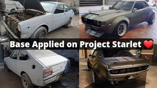 Toyota Corolla 76 Starlet Base Coat Applied  Toyota Corolla 1976 Restoration amp Modification [upl. by Etnohs]