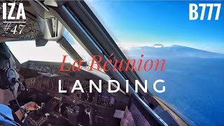 B777 LANDING La Réunion  Cockpit View  ATC amp Crew Communications [upl. by Eelrak]