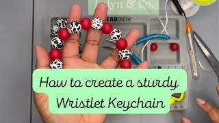 How to create a Sturdy Wristlet Keychain  NonStretch Wristlet Keychain  Lolyn amp Co [upl. by Sayre770]