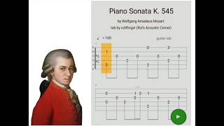 W A Mozart Piano Sonata K 545 Classical Tabs Sheet Pdf [upl. by Atinwahs]