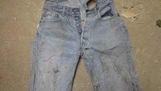 Rip and Destroy Old Levis Jeans 001 [upl. by Adolpho]