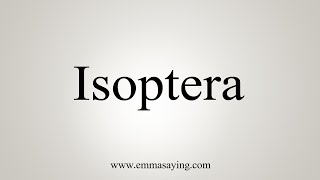 How To Say Isoptera [upl. by Arlinda]