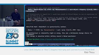 PowerShell Summit 2023 004  3856Linux Shell Debates or How I Stopped Worrying by Rob Pleau [upl. by Swithin]