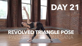 How to do Revolved Triangle Pose  Yoga Tutorial Day 21  30 Poses 30 Days [upl. by Lander571]