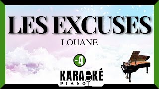 Les excuses  LOUANE Karaoké Piano Français  Lower Key [upl. by Nnaillij]