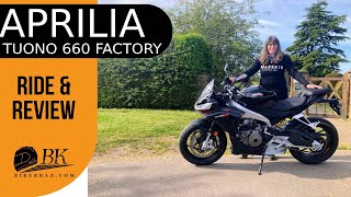 Aprilia 2023 Tuono 660 Factory review  walk around and riding video [upl. by Leoine943]