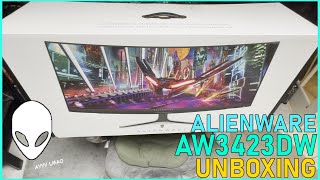 Alienware AW3423DW Quick Unboxing amp Assembly [upl. by Jeggar]