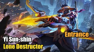 Yi Sun shin Lone Destructor Skin Collector Entrance Upscale 4K Mobile Legends [upl. by Auqinaj]