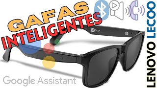 GAFAS LENOVO LECOO C8 LITE LENTES INTELIGENTES BLUETOOTH GOOGLE ASSISTANT MUSICA LLAMADAS lenovo [upl. by Drazze]