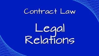 Contract Law Intention to Create Legal Relations [upl. by Pelmas]