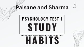 Psychology Test 1 StudyHabits palsane and sharma Bed 1st Semester universityoflucknow ₹51 [upl. by Aled]