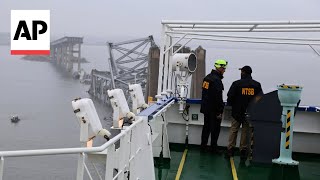 NTSB releases video of its investigators aboard the Dali cargo ship [upl. by Hnahk]