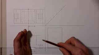 How to draw a sectional right view from a machine parts top and front view [upl. by Gainor]