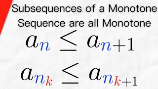 Proof Monotone Sequence has Monotone Subsequences  Real Analysis [upl. by Hesketh]