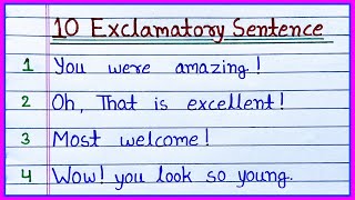 Exclamatory Sentence 10 Examples  exclamatory sentences  10 exclamatory sentences examples [upl. by Zarah]