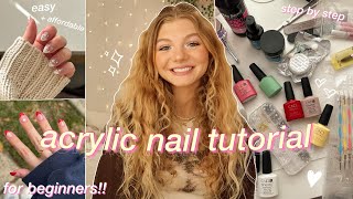 HOW TO DO ACRYLIC NAILS AT HOME for beginners DIY easy affordable tutorial amp nail art ideas 2023 [upl. by Wildon980]