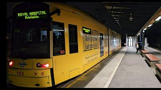 Glenelg light rail tram line South Road Overpass tram stop [upl. by Yorztif]