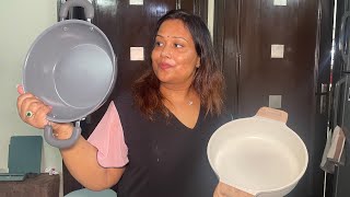 Mere Dream NONSTICK PAN Finally Maine Le hi liya  MEYER CAROTE OR TEFAL NONSTICK KADAI REVIEW [upl. by Alleuqcaj]