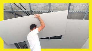 🔰 How to install and PLASTERBOARD Ceiling 🔵 SAW Profiles 👉 Drywall [upl. by Arateehc329]