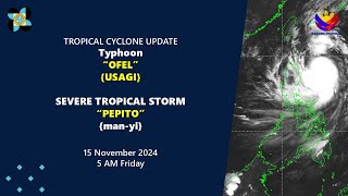 Press Briefing Typhoon OfelPH Usagi STS PepitoPH Manyi at 11 PM  11152024 14 Thursday [upl. by Lenssen]