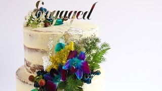 Floral Spray Engagement Cake Rosies Dessert Spot [upl. by Barn90]