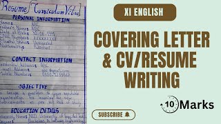 How to write covering letter and CV in Answer sheet 2024 Class 11 English [upl. by Obed970]