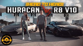 Head to Head LAMBORGHINI HURACAN VERSUS AUDI R8  Updated Review 2023 [upl. by Perrins]