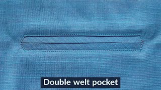 Double side arrow shape double welt pocket stitching full video  sew a designer Welt pocket [upl. by Ettevets]