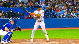 Jeremy Pena Slow Motion Baseball Swing Hitting Mechanics Instruction Home Run Video Tips [upl. by Nolubez]