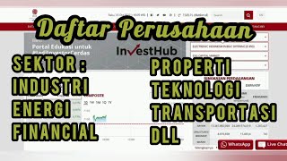 CARA MENCARI DAFTAR PERUSAHAAN SEKTOR INDUSTRI FINANCIAL ENERGI DLL DI BEI [upl. by Cordle]