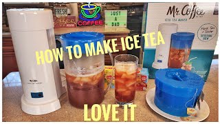 HOW TO MAKE ICE TEA with Mr Coffee TM75 Iced Tea Maker Blue REVIEW Lipton [upl. by Marni]