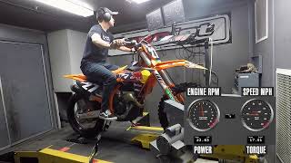 2022 KTM 250 SX F Factory Edition Dyno Test [upl. by Hewes]