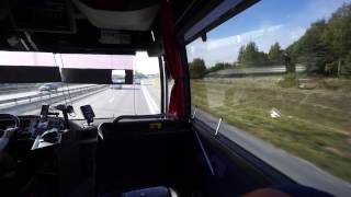 Sweden Arlanda Airport CoachesFlygbussarna ride from Airport Terminal 5 to Stockholm City [upl. by Koeppel]