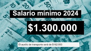 Salario mínimo para 2024 será de 1300000 [upl. by Sashenka649]