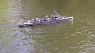 RC USS Fullam  Fletcher class destroyer  approx 66 inches long scratch built [upl. by Nossila]