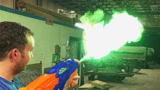 DIY Super Soaker Flamethrower Green Flame vs 60000 PSI Waterjet [upl. by Triny661]