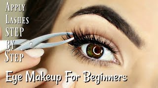 How To Apply False Eyelashes For Beginners [upl. by Ajim601]