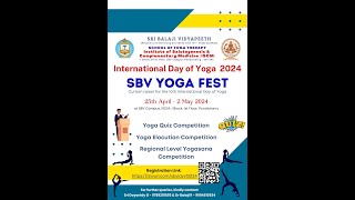 SBV Yoga Fest 2024 Yogasana competitions and elocution event at ISCM [upl. by Gittel]