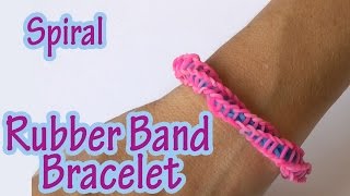 DIY crafts  Spiral Rubber Band Bracelet without loom  Ana  DIY Crafts [upl. by Eadahc]