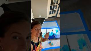 I Tried Painting a Huge Triptych LIVE in 1 Hour Ocean Acrylic Pour 🌊 Dutch Pour Fluid Art [upl. by Biles]