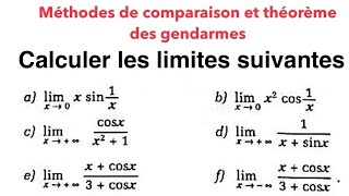 Limites amp théorème des gendarmes gendarme limites baccalauréat concours [upl. by Atneuqal]