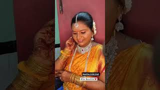 Engagement Makeover Done by SANTHAS BRIDAL BLUSH ✅ shortstrending [upl. by Meri]