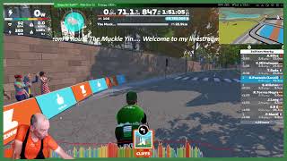 Welcome to my livestream on zwift  Level Team  Route The Muckle Yin [upl. by Annocahs17]