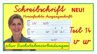 Schreibschrift Teil 14 v w  Schreibkurs vereinfachte Ausgangsschrift [upl. by Amie873]