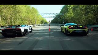 McLaren 765LT Vs Lamborghini Aventador SVJ DRAG RACE [upl. by Sholom]