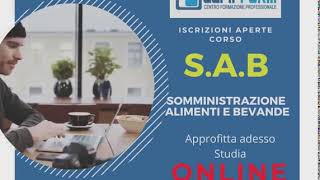 corso SAB Online REC Online di Somministrazione Alimenti e Bevande [upl. by Nya692]