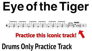 Learn Eye of the Tiger on Drums 🐯  Drums Only [upl. by Annais545]