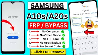 Samsung A10sA20s FRP Bypass 2024  Google Account Remove Without Pc Android 1112 [upl. by Deelaw]