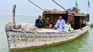 A Pakistani Village on Boats  Ancient Tribe  Boat House  Floating Village  Village Food Secrets [upl. by Negah]